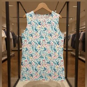 DULUTH WOMEN'S DANG SOFT TANK TOP with Shelf Bra- Hummingbird/Floral Print